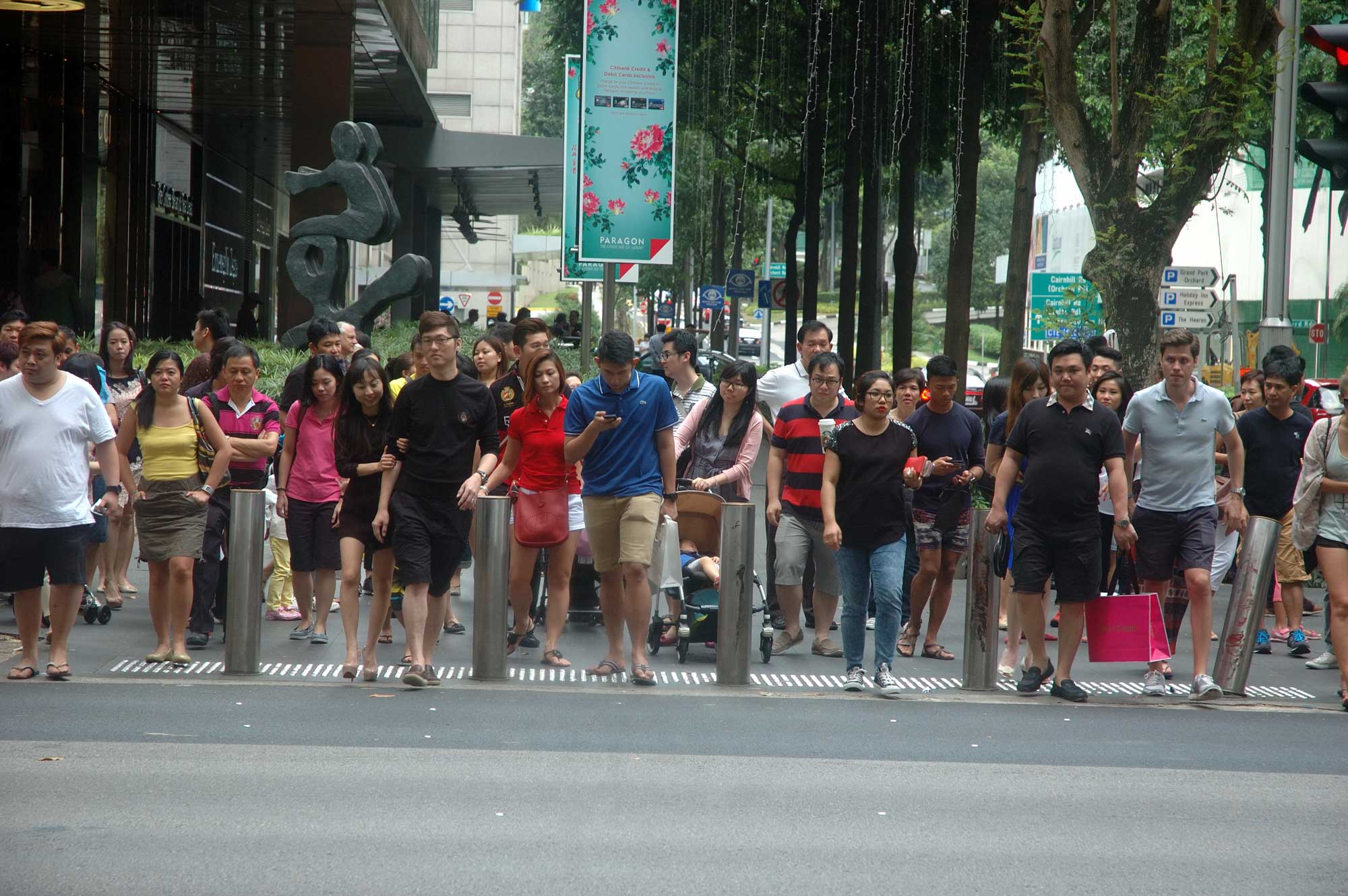 Orchard Road Singapore People Crossing