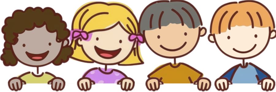 MyDNA Kids illustration of four smiling children peeking over a wall